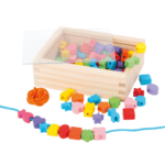 Perles à enfiler enfant en bois – Jeu créatif