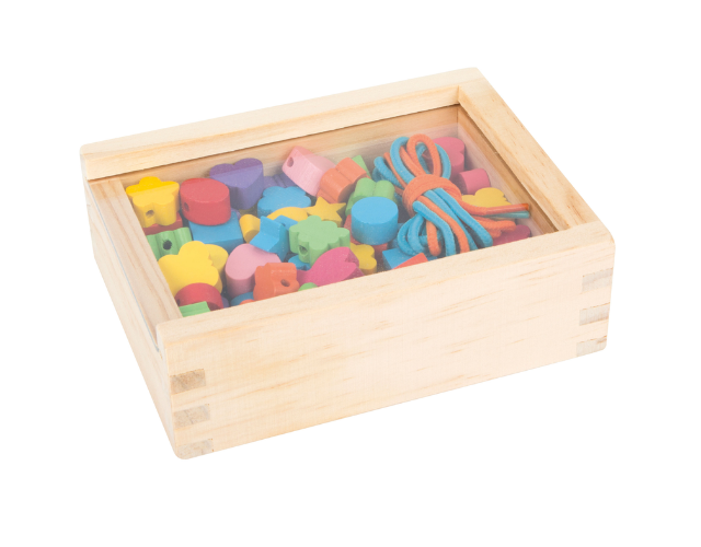 perles à enfiler enfant en bois – jeu créatif
