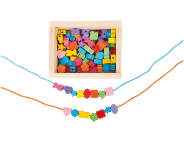 perles à enfiler enfant en bois – jeu créatif