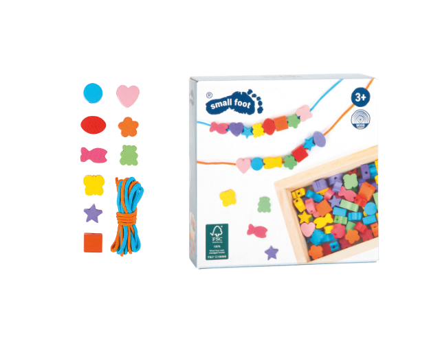perles à enfiler enfant en bois – jeu créatif