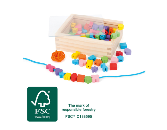 perles à enfiler enfant en bois – jeu créatif