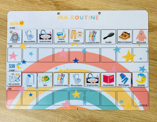 routine enfant matin et soir — tableau magnétique évolutif spécial rentrée