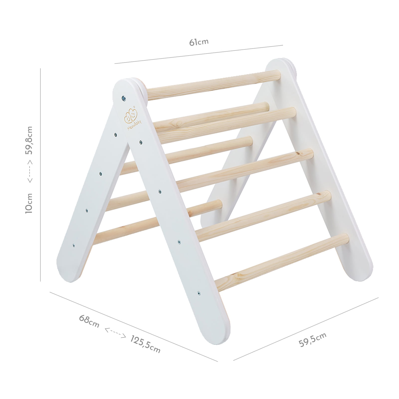wooden pikler climbing ladder white