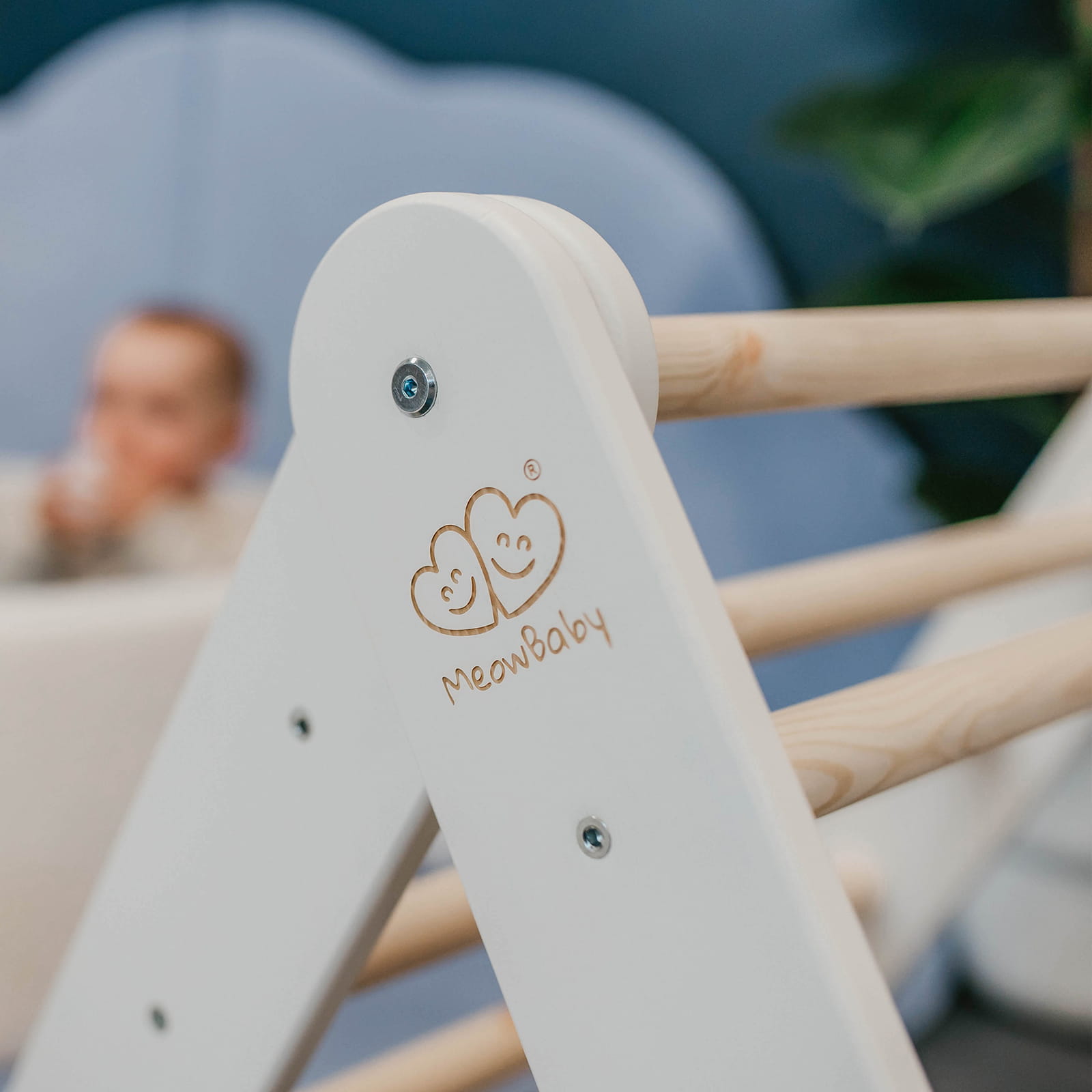 wooden pikler climbing ladder white