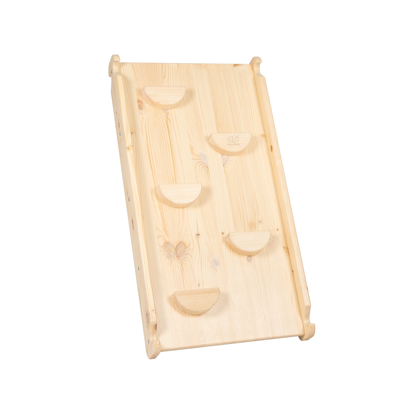 ladder with a slide climbing wall natural wood