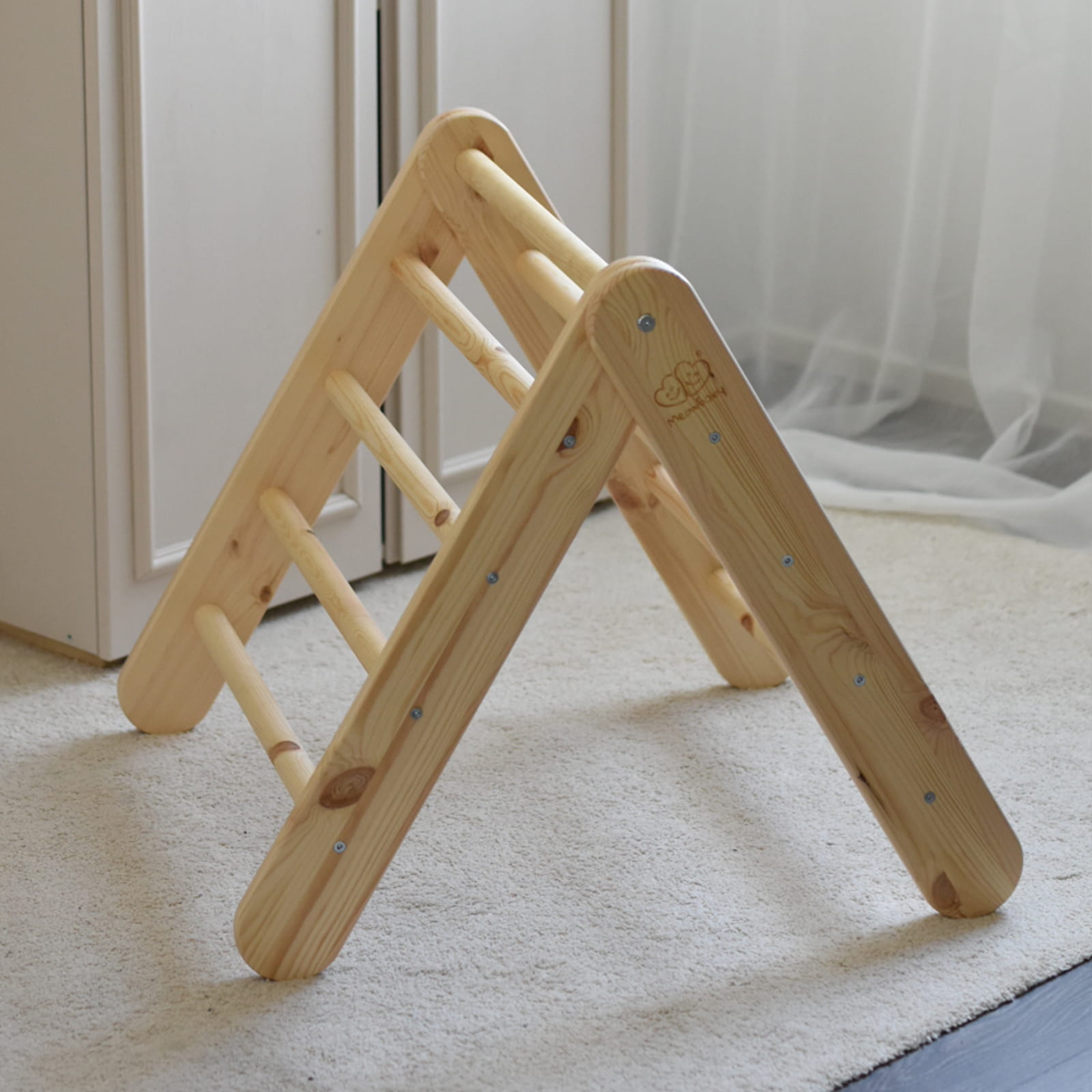 wooden pikler climbing ladder natural wood