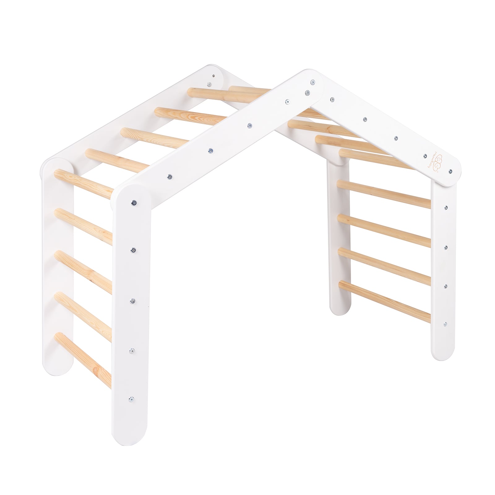 large wooden pikler ladder white