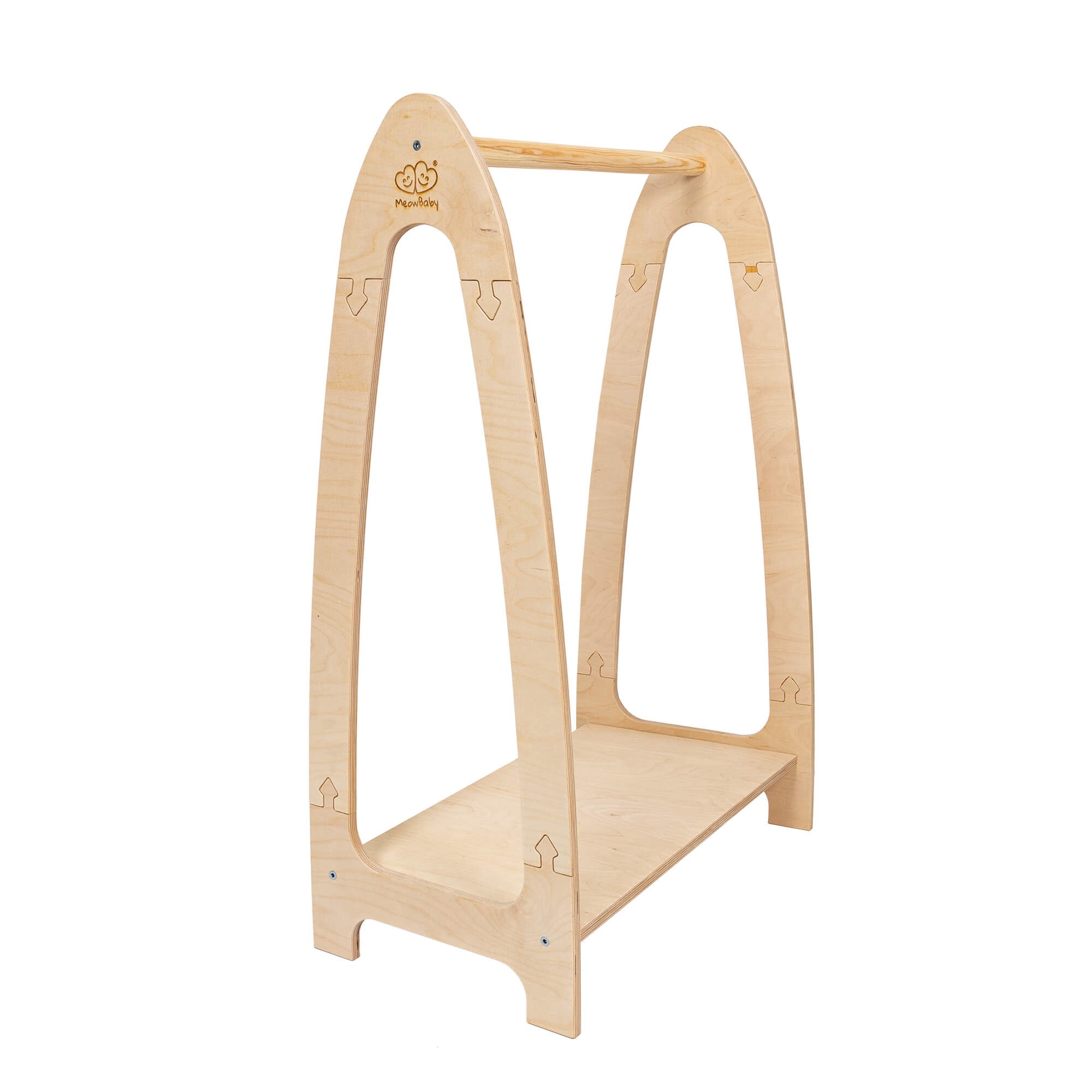 arched clothing rack for children small natural wood