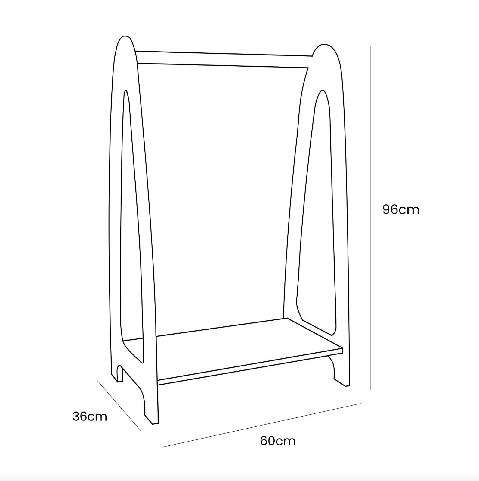 arched clothing rack for children small natural wood
