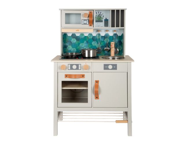 cuisine compacte en bois pour enfants gris