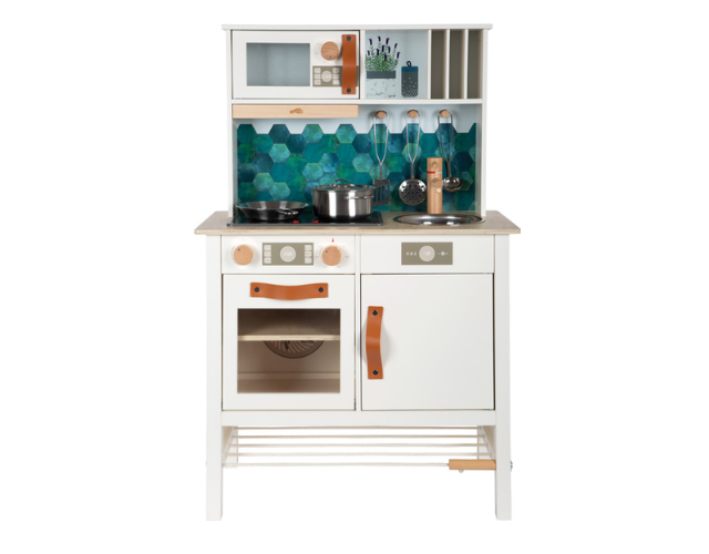 cuisine compacte en bois pour enfants gris