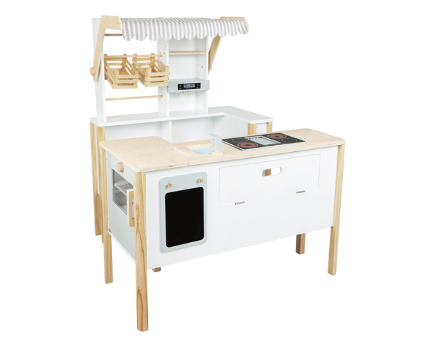 cuisine et marchande 2 en 1 en bois blanc