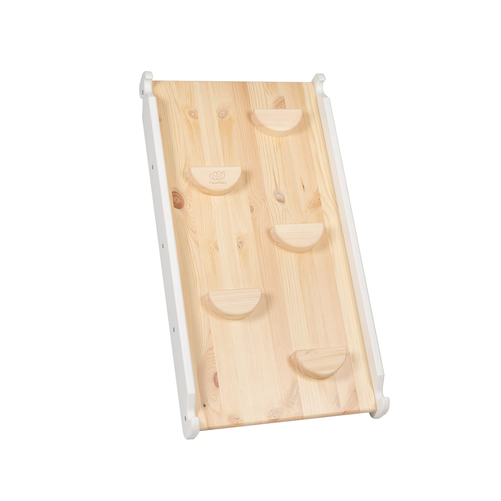 ladder with a slide climbing wall white