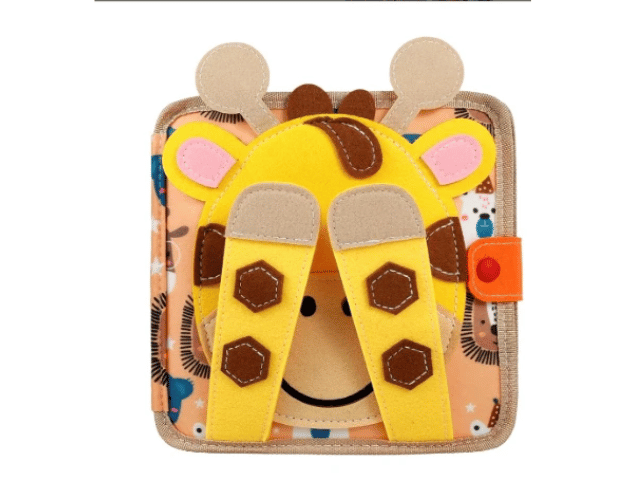 livre d'activités montessori en feutre girafe