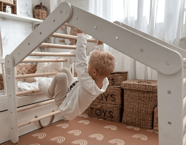 large wooden pikler ladder natural wood