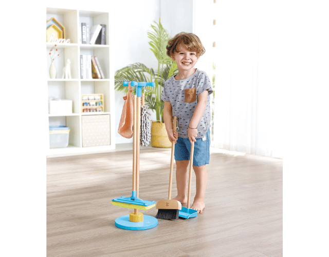 set de nettoyage enfant | balai, balayette et serpillière