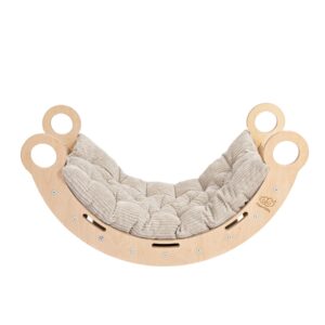 snug rocker for kids natural with beige pillow