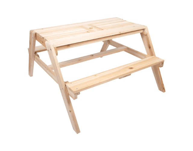 table de jardin en bois 2 en 1