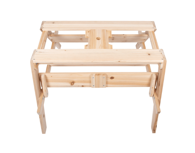 table de jardin en bois 2 en 1