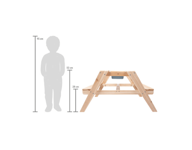 table de jardin en bois 2 en 1