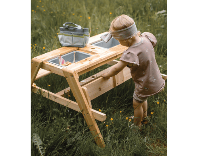 table de jardin en bois 2 en 1