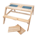 Table de jardin en bois avec bacs à boue