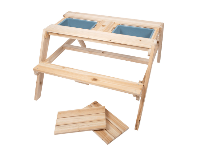 table de jardin en bois 2 en 1