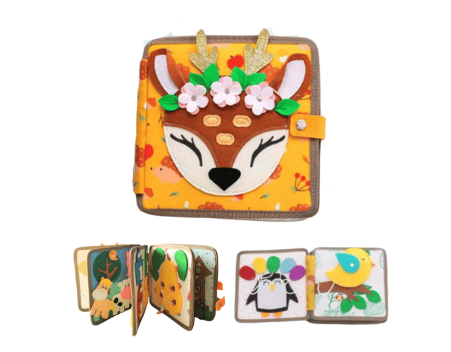 livre montessori en tissu biche