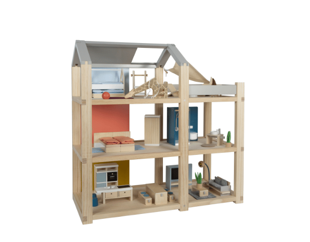 maison poupée bois avec meubles