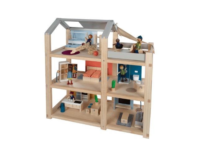 maison poupée bois avec meubles