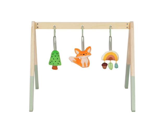 busykids montessori baby gym with hanging toys