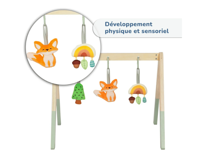busykids montessori baby gym with hanging toys