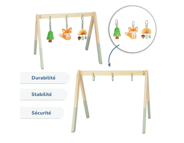 busykids montessori baby gym with hanging toys