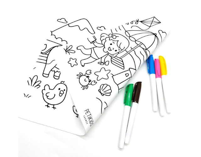 set de table à colorier en silicone 2 faces